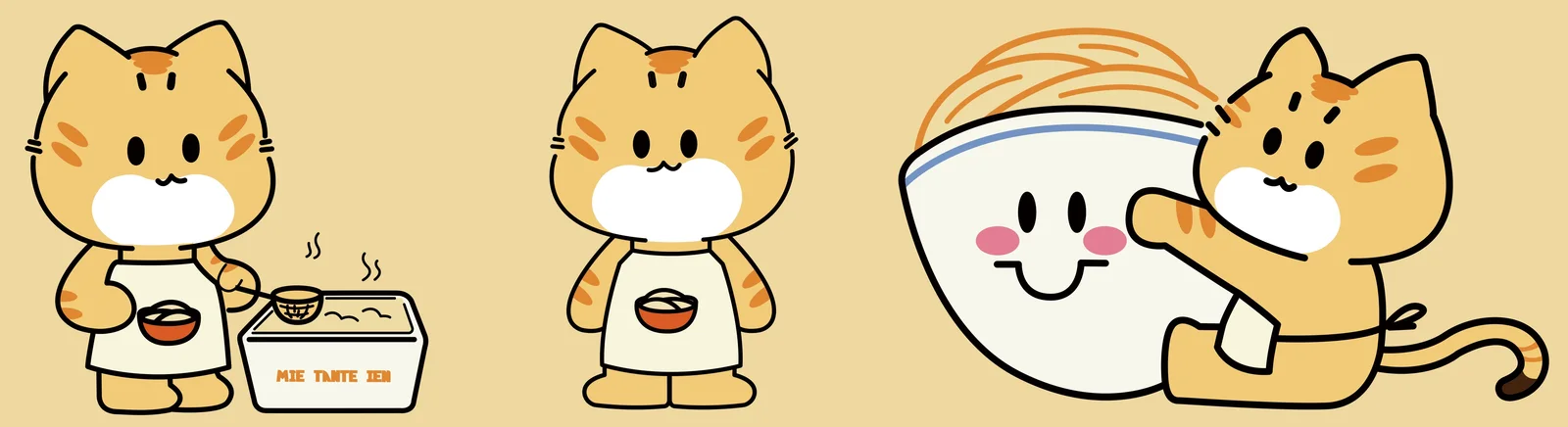 SAMANTA 三个基础姿态：煮面、端碗、抱着面碗